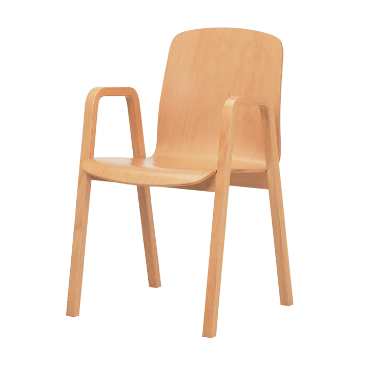 Cara Upright Armchair Wooden Seat and Back