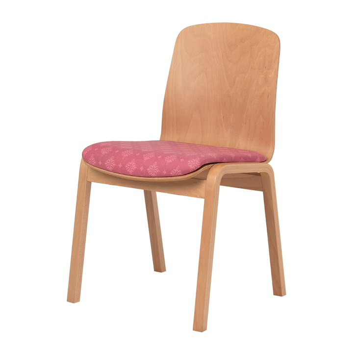 Cara Upright Armless Chair Upholstered Seat