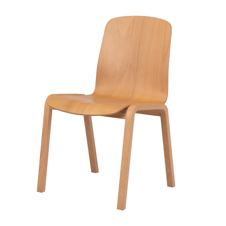 Cara Upright Armless Chair Wooden Seat and Back