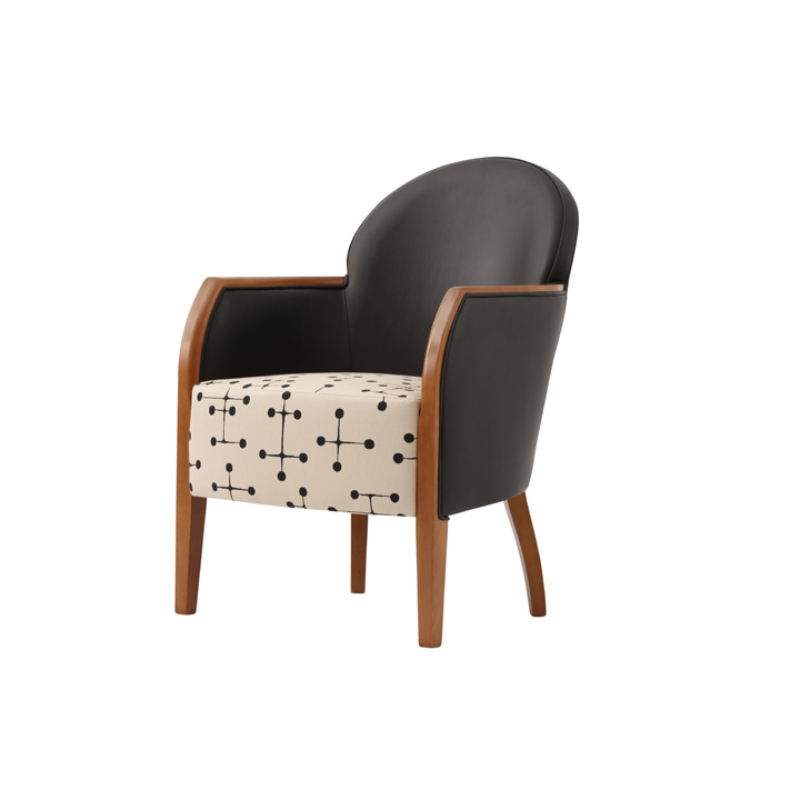 Maddie Compact Club Chair Show Wood Arms
